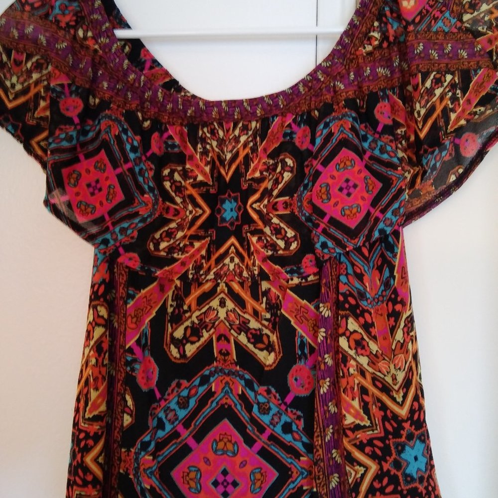 Express Multi-Color Off The Shoulder Top - Picture 2 of 2